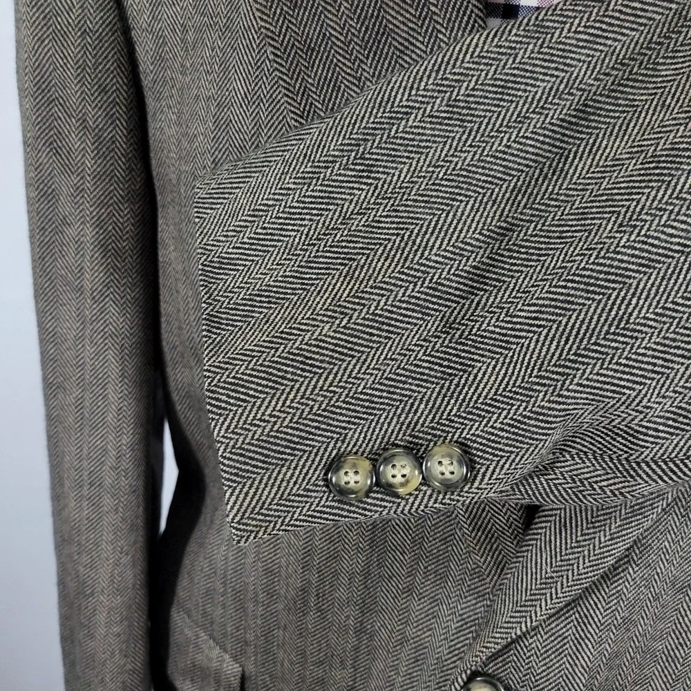 Sterling & Hunt Men's Tweed Sport Coat Blazer‎ Brown Herringbone Size About 44R